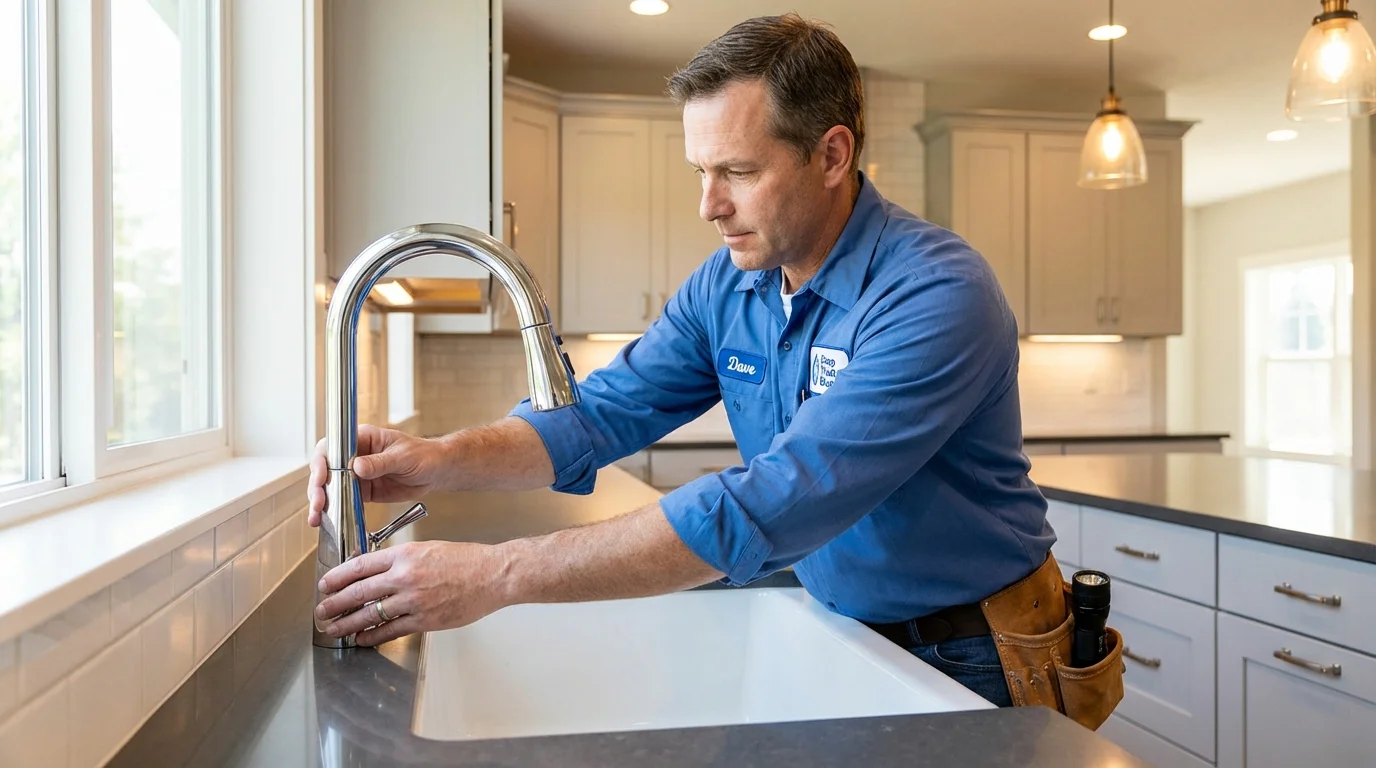 Kitchen faucet installation by Johns Plumbing LLC in East Hampton